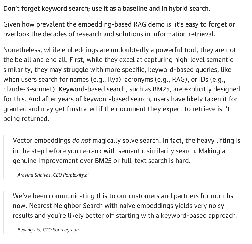 My colleagues and I distilled practical advice re: LLMs into this three-part series. Lot's of bangers.  One of my favorite excerpts from this part in the screenshot

Advice from: <a href="/eugeneyan/">Eugene Yan</a>, <a href="/BEBischof/">Bryan Bischof fka Dr. Donut</a>, <a href="/charles_irl/">Charles 🎉 Frye</a>, <a href="/sh_reya/">Shreya Shankar</a>, <a href="/jxnlco/">jason liu</a> and myself

See: oreilly.com/radar/what-we-…