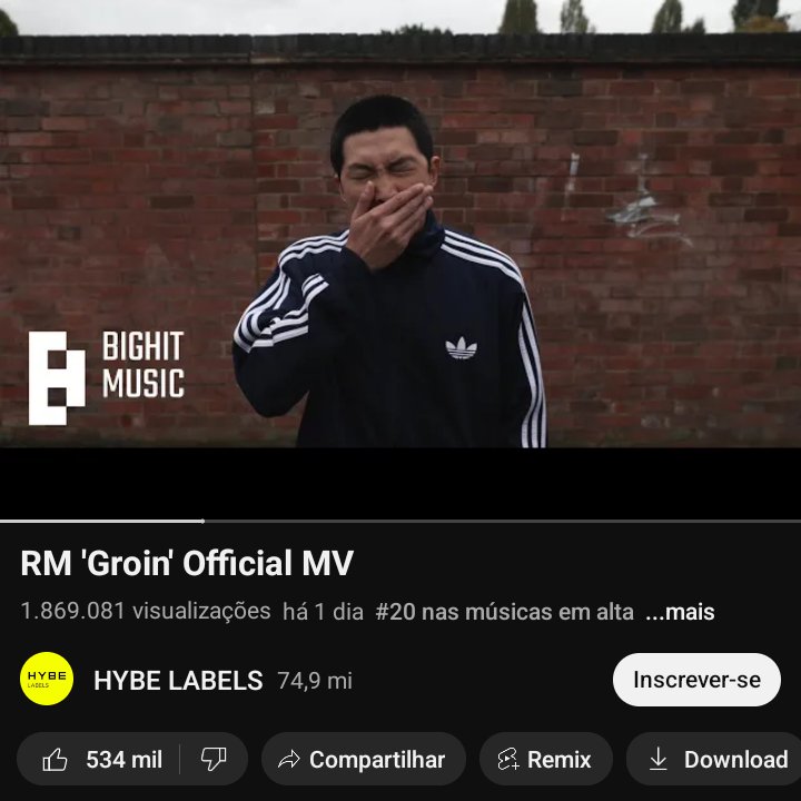 AzulindigoRM's tweet photo. ⚠️🐨 LEMBRETE DIÁRIO - ASSISTIR GROIN NO YOUTUBE 🐨⚠️

🔜 RUMO A 3M DE VIEWS 

Groin foi lançada e precisa do nosso apoio, bora lá conferir?🩵
 (https://t.co/JiabdthWUu)

Dê play e venha se divertir com essa música eletrizante 
#GROIN_RM #RM #RPWP https://t.co/onR2hUjgtU
