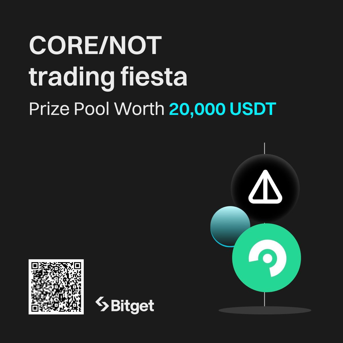 Trade CORE/NOT and stand a chance to win up to $20,000 🤯🤯
Did you think NOT and CORE season on Bitget is over? Then you’re on a long thing

CORE/NOT trading Fiesta is under way and alots of prices are to be won!

The offer is only for NOT and CORE fans and ends on June 25 2024