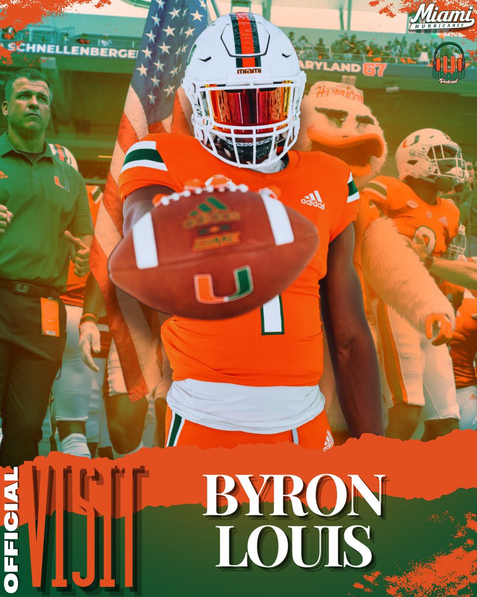 #MiamiHurricanes 🙌 └📂 U Heard Recruiting Files 📚 └📂 Official Visit Graphics 🎨 └📂 Byron Louis ☑️