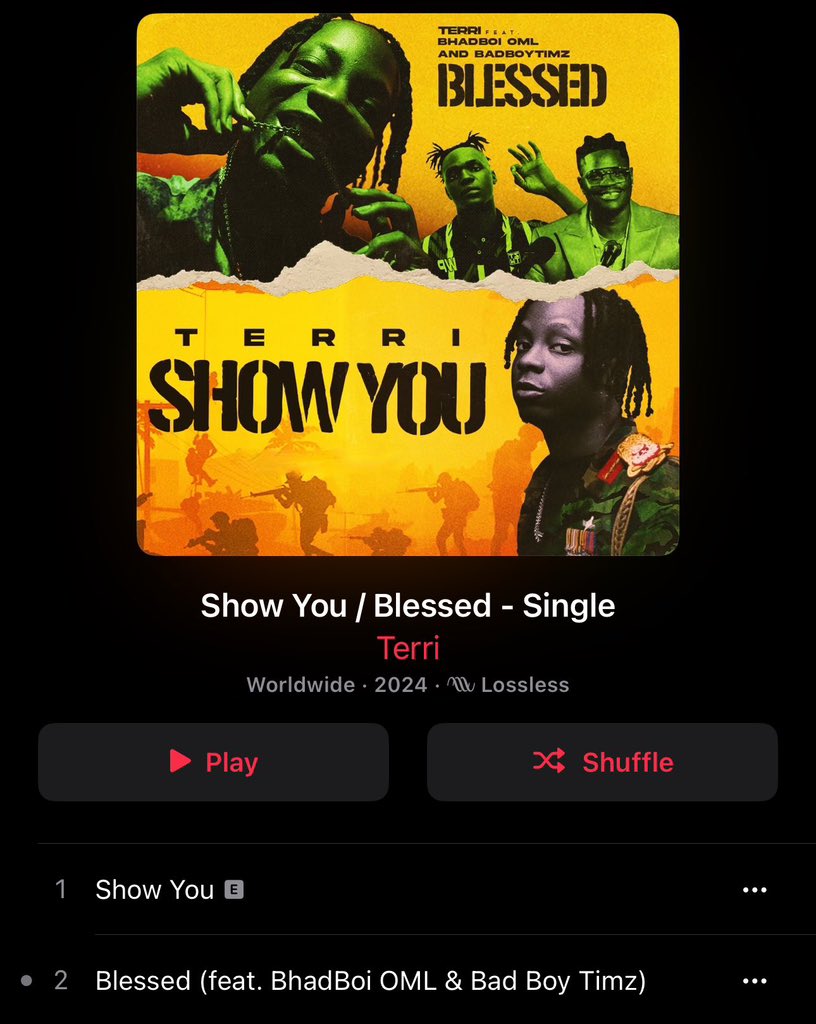 New @starboyterri 2-Track Pack “Show You/Blessed” out. 🤩👏🔥🔥 *Which is your favorite??