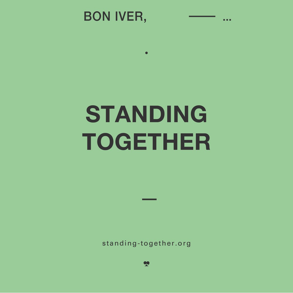 Bon Iver is donating to @omdimbeyachad (Standing Together), a New Israel Fund grantee. This grassroots movement mobilizes Jewish and Palestinian citizens of Israel in pursuit of peace, equality, and social and climate justice. standing-together.org/2023war