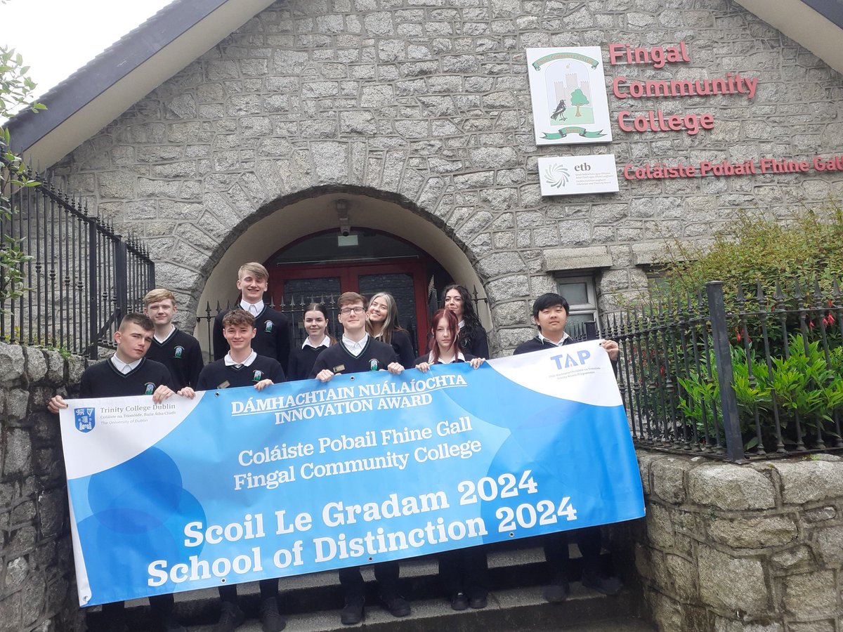 FingalCCollege's tweet image. We are thrilled to have been awarded #SchoolOfDistinction #InnovationAward @TrinityAccess21 @AccessTCD @CollegeAware Congratulations to the whole school community @FingalCC @ddletb 👏