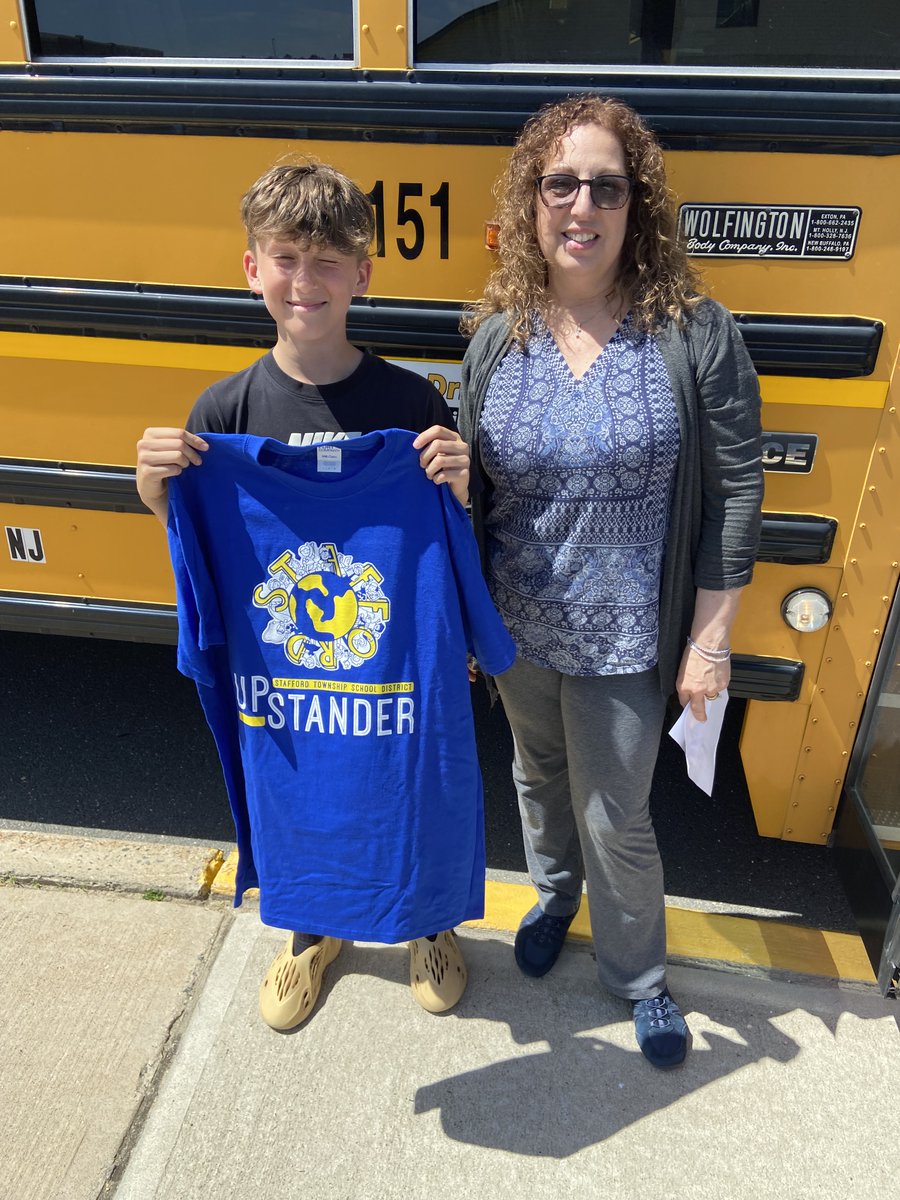 Ms_Rybczynski's tweet photo. We have two other Upstanders on Bus #151! Kyan is always willing to help straighten up the bus, and is very kind to all no matter what! Asher is very thoughtful and kind on the bus, and is mindful of other students that may need to get on the bus before him. Great job you two! https://t.co/XG080VcDLT