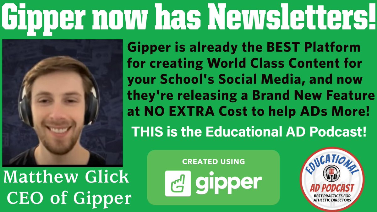 🚨Gipper now has Newsletters! podcasters.spotify.com/pod/dashboard/… Go to our YouTube to see all the features & sign up for the FREE Webinar on Wed, May 29th podcasters.spotify.com/pod/dashboard/… @coach_ad @gogipper @AD__insider @NFHS_Org @collegead @NCAA @NAIA @GADACOACHES @FIAAANews @FHSAA @PayFLCoaches