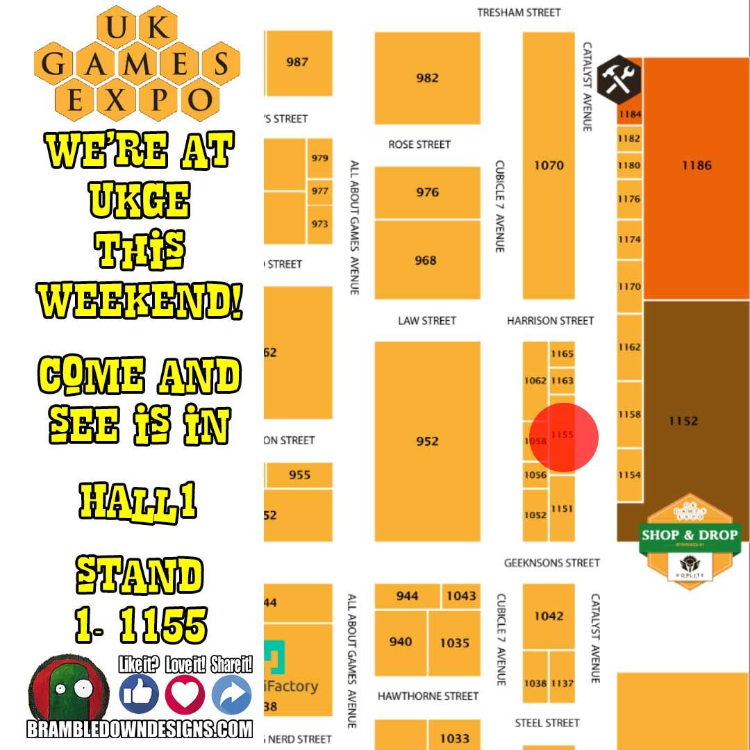 We're at #UKGE the UK Games Expo in Birmingham this weekend Come and visit us in Hall 1 Stand 1-1155