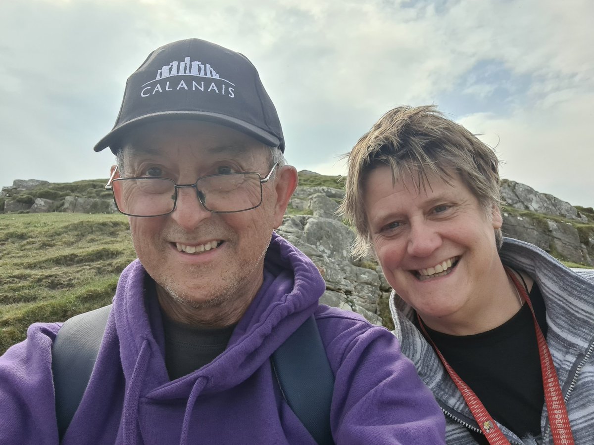 MarkGeographer's tweet image. Out and about in my @LymphomaAction hoodie in the Outer Herides. #Trigpoint on Ben Langass, @north_uist and beside a Norse watermill on  the Isle of Lewis, Cnip.