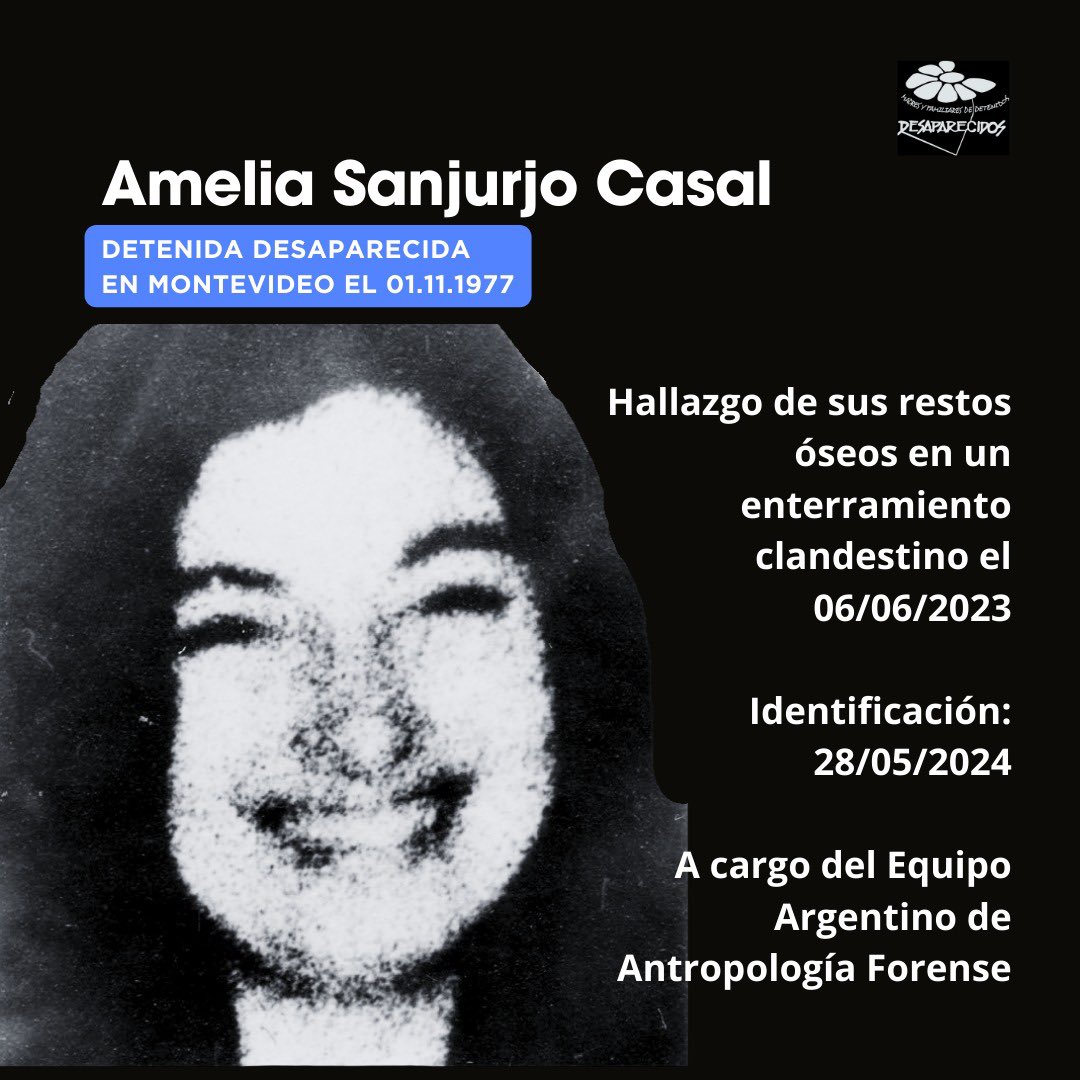 Amelia, la “Pocha”, nació el 23 de setiembre de 1936; tenía 40 años cuando se la llevaron. Vivía en Colón barrio que supo cobijarla y quererla. Antes de su detención, trabajaba como vendedora de libros.
Gran lectora, siempre dispuesta a contar una historia.