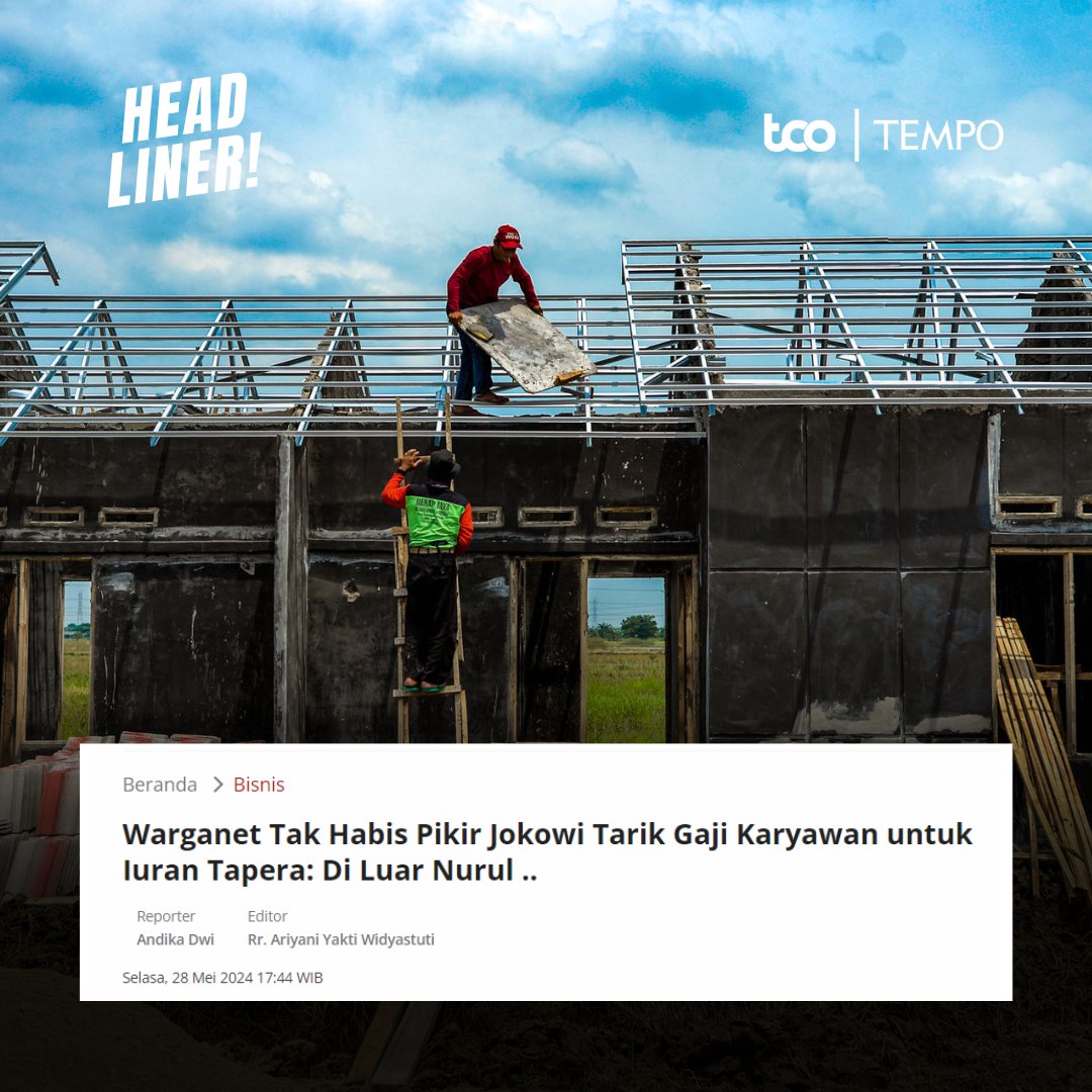 Di luar nurul..🤯

Aturan yang memungkinkan potongan gaji karyawan untuk Tapera menuai kontra di masyarakat. 

Di media sosial X misalnya, banyak netizen yang mempertahankan skema pemohon serta manfaat yang diterima pekerja.

#TempoHeadliner #Tapera #Jokowi