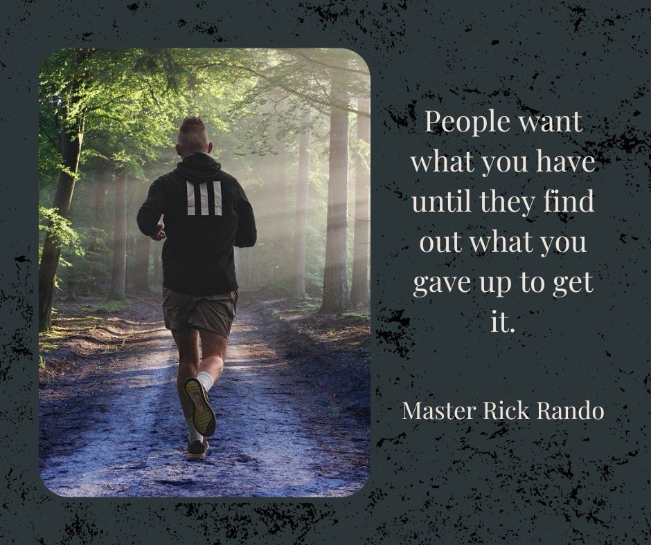 “People want what you have until they find out what you gave up to get it.” – Master Rick Rando

Upgrade your leadership skills at RandoSpeaks.com, or, at TheVictoryCouch.com.

#speaker #motivation #motivationalspeaker #rickrando #randospeaks #speakerlife