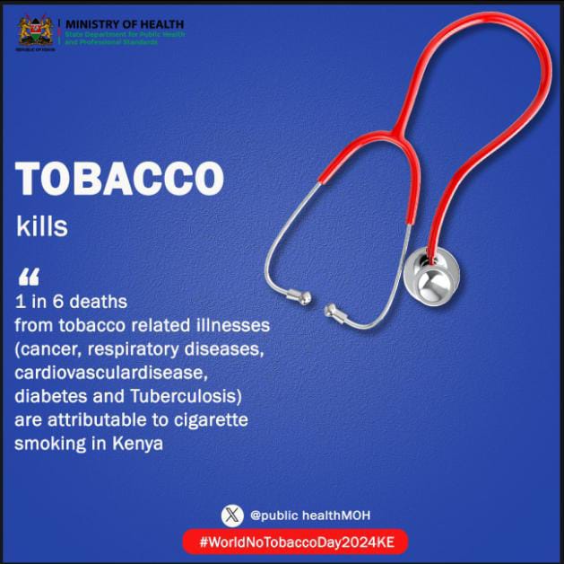 Every puff is a step closer to harm. Let's clear the air and choose health over addiction. Say no to tobacco and yes to a smoke-free future! #QuitTobacco #HealthyChoices #WorldNoTobaccoDay2024KE