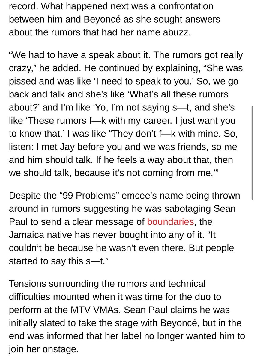 soobshive's tweet photo. You know what I’ll always hate? How Twitter twisted Sean Paul's inappropriate behavior towards Beyoncé and his fueling of false rumors into an anti-Jay Z narrative, portraying him as a jealous and controlling boyfriend getting in the way of their ship. https://t.co/Fu8zVIMvXJ