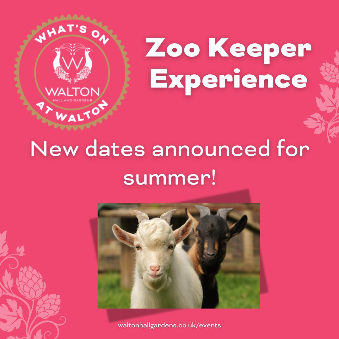 Our Zoo Keeper Experience sessions are BACK and will be taking place on a variety of different dates this summer! 🐷🦆🦚

Tickets are just £10.95 a child - these sessions usually sell out FAST so don't delay and secure your tickets today at waltonhallgardens.co.uk/zoo-keeper-exp…