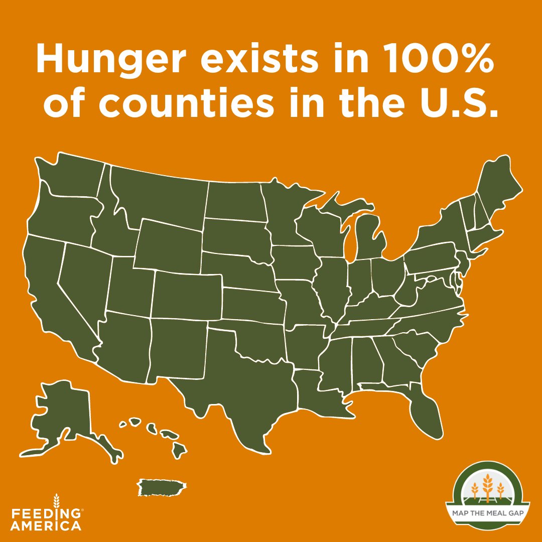 According to the latest research from @feedingamerica,  46,300 of our neighbors in Washtenaw County are food insecure, of whom 41% do not qualify for SNAP benefits. Learn what hunger looks like in our community and how you can help. Visit map.FeedingAmerica.org. #EndHunger