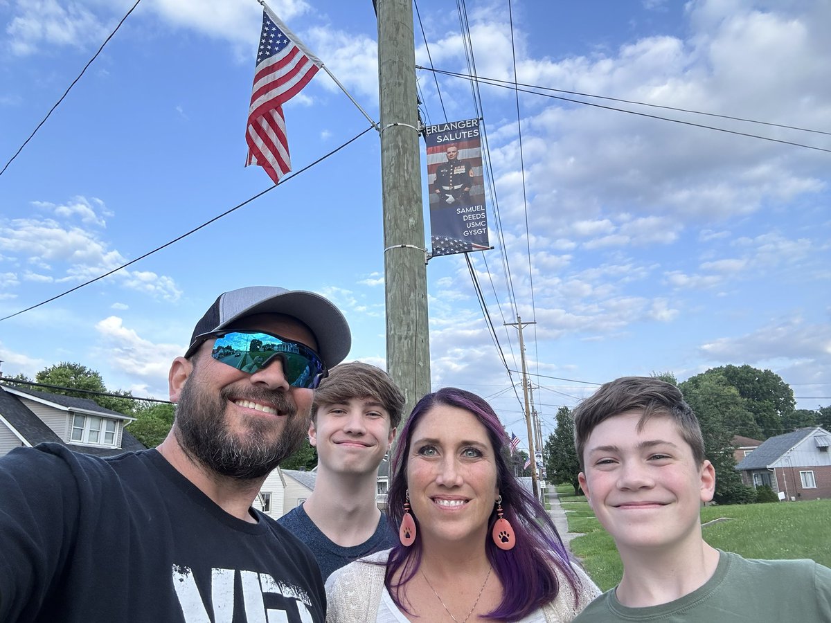 This is what happens when your wife and neighbors conspire against you.  You become part of the <a href="/erlangerkygov/">City of Erlanger</a> Salutes Armed Forces Program.  These banners are hung from Memorial Day to Veterans Day.  

Thank you to all involved I am honored to have you all as neighbors.
