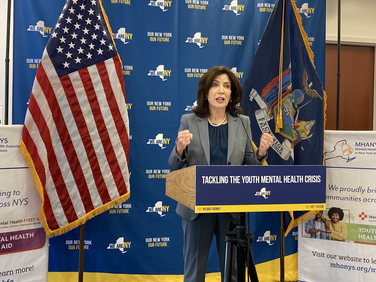 Welcome to the Mental Health Association in NYS in suburban (exurban, ⁦@JimmyVielkind?⁩) Albany, where Gov. Hochul is making yet another push for her social media bills.