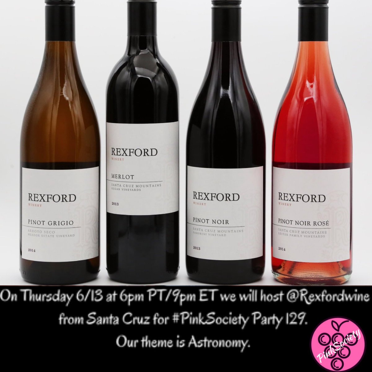 Please DM us your astronomy pics. On Thursday 6/13 at 6pm PT/9pm ET we will host @Rexfordwine from Santa Cruz for #PinkSociety Party 129.  Our theme is Astronomy. @boozychef @jflorez @AskRobY @CharlesMcCool @winedivaa @kiwiandkoala @RealBMaxwell @G12Rocco