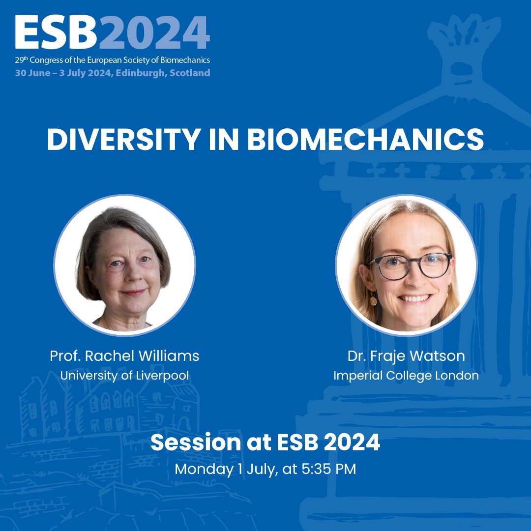 🌟Join us at #ESB2024 for the 'Diversity in Biomechanics' session! Hear from @ProfRachelW & @frajewatson on enhancing diversity in academia and biomechanics. Engage in inspiring discussions and share your ideas!
More info: shorturl.at/u8RvE
#ESB #Biomechanics
