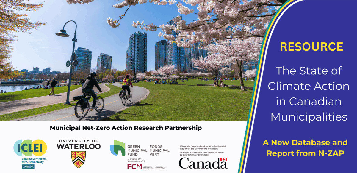 Where are Canadian municipalities on the route to #NetZero emissions? A new database and report from the Municipal Net-Zero Action Research Partnership (N-ZAP) reveal the state of climate action in #CDNmuni, helping to guide decision-making. Learn more: nzap.uwaterloo.ca