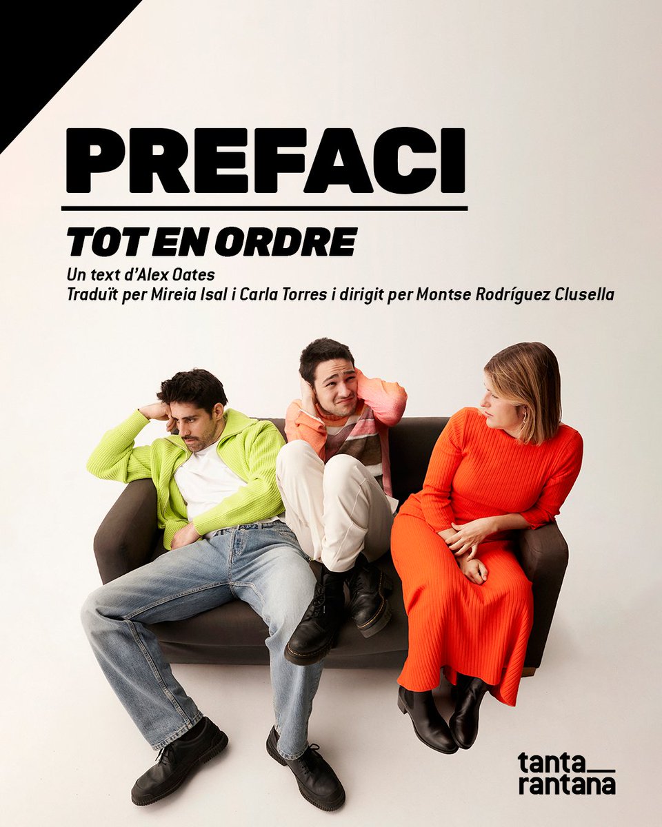 ✍🏼🎭 𝗔𝗹𝗲𝘅 𝗢𝗮𝘁𝗲𝘀 (autor) comparteix algunes de les inquietuds que han motivat la creació de 🔹𝐓𝐨𝐭 𝐞𝐧 𝐨𝐫𝐝𝐫𝐞 🔹 una història sobre una mare, un pare i un fill amb l’𝗮𝘂𝘁𝗶𝘀𝗺𝗲

📆 ESTRENA: 𝗗𝗜𝗝𝗢𝗨𝗦 𝟯𝟬 𝗠𝗔𝗜𝗚❣️

🎟️: tantarantana.com 
👉🧵