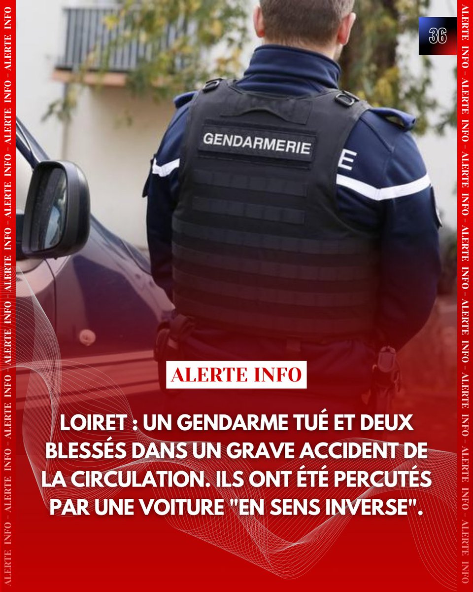 🔴 Loiret : un gendarme tué et deux blessés dans un grave accident de la circulation. Ils ont été percutés par une voiture 'en sens inverse'.

Les trois gendarmes circulaient en colonne dans le cadre d’un stage de recyclage motocycliste.

(@Gendarmerie)