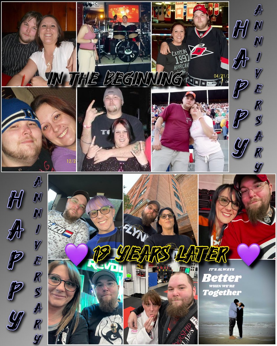 Today 19 years ago we stole each others heart. @RealAbs1776 💜💜 How the years go by soooo fast. From young wild musician kids to grown adults that love life and live it with God in. God blessed us with each other and I can’t wait to see what God has for us down the road. ✝️💜