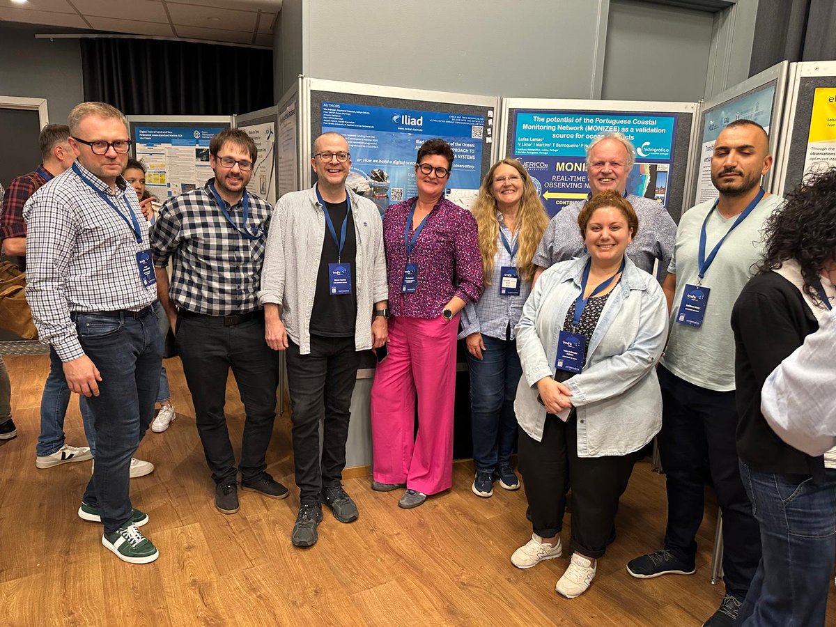 The Iliad project team gets ready for posters presentation at the Session TECH: Technical developments for marine information and data management, at #IMDIS2024 in Bergen, Norway. ocean-twin.eu/event/imdis-20… #Iliad #DigitalTwins #Ocean #Marine #Sustainability #DTOs #Interoperability