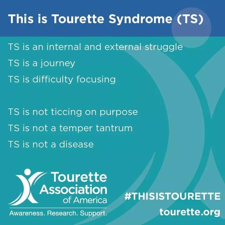 It's #TealTuesday for @TouretteAssn Awareness Month, so I will continue to share information.
