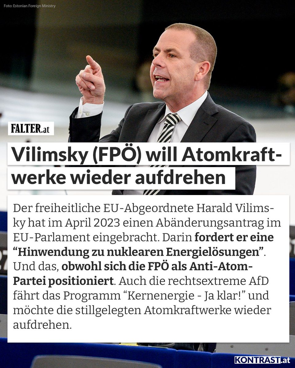 Harald Vilimsky (FPÖ) will einen Antrag ändern, bei dem es um den Ausstieg von Kohle geht. Seine Forderung: Zurück zur Atomenergie. Die Falter-Journalistin Nina Horaczek hat sich den freiheitlichen Abgeordneten genauer angesehen. Mehr dazu hier: falter.at/morgen/2024052…