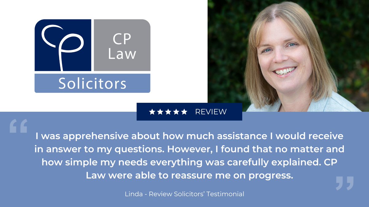 At CP Law Solicitors, our top priority is ensuring that our clients receive excellent legal guidance from our friendly team.

#LegalInsights #LegacyManagement #Wills #WillAndProbate #Inheritance #Solicitors #Wokingham #Sunningdale #Family #LPA  #Law #Testimonial #ClientReview