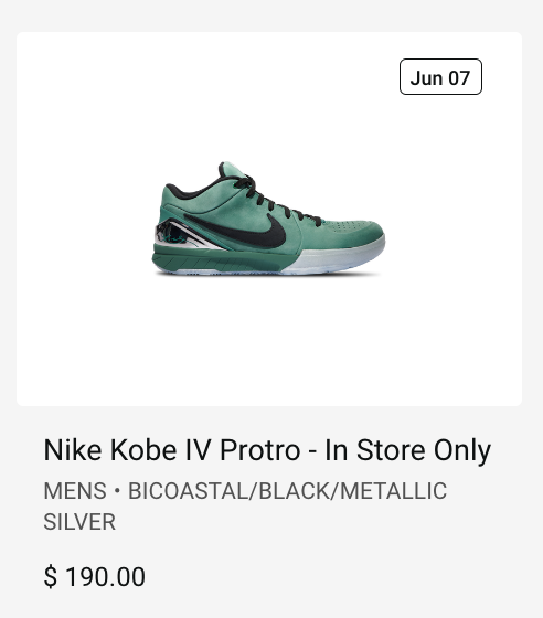 SOLELINKS's tweet photo. Ad: Nike Kobe 4 Protro 'Girl Dad' dropping June 7th via Foot Locker, In-store => https://t.co/RohRRtQCJv https://t.co/Ue4yX9wzi3
