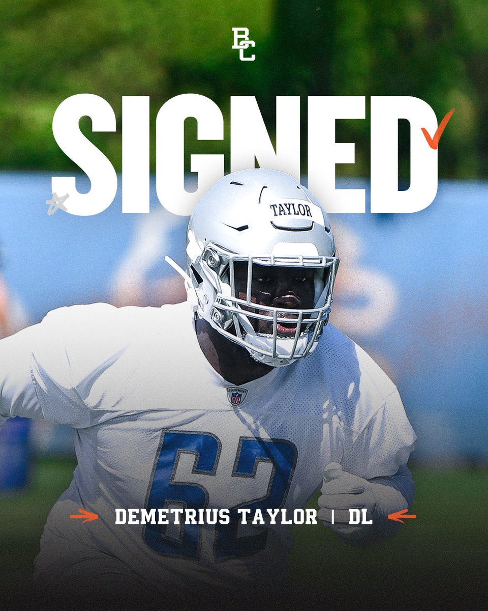 A new addition to the defensive line 💪🏾 #BCLions sign former @AppState_FB standout Demetrius Taylor to the camp roster. More Info 📝 | bit.ly/4bM2PwS