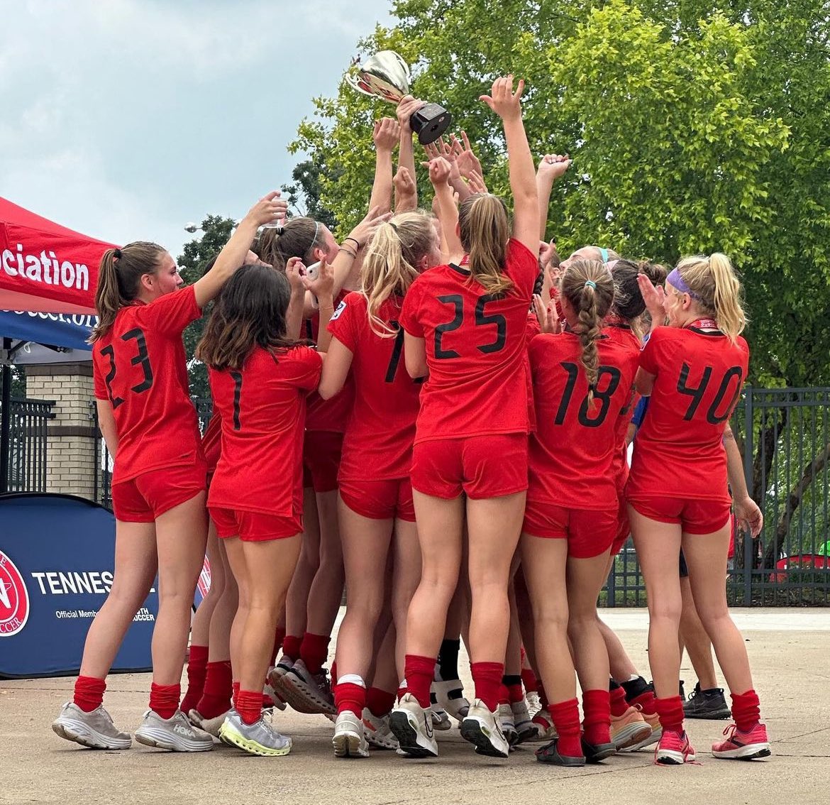 EllaMorton08's tweet photo. 🏆‼️STATE CHAMPS‼️🏆
We won our finals 3-0 this weekend.
Thankful to be named to the All Tournament Team! Next up: Nationals!!
@TennesseeSoccer @usyscups @ImYouthSoccer @SoccerMomInt @ImCollegeSoccer https://t.co/QW545y1feP