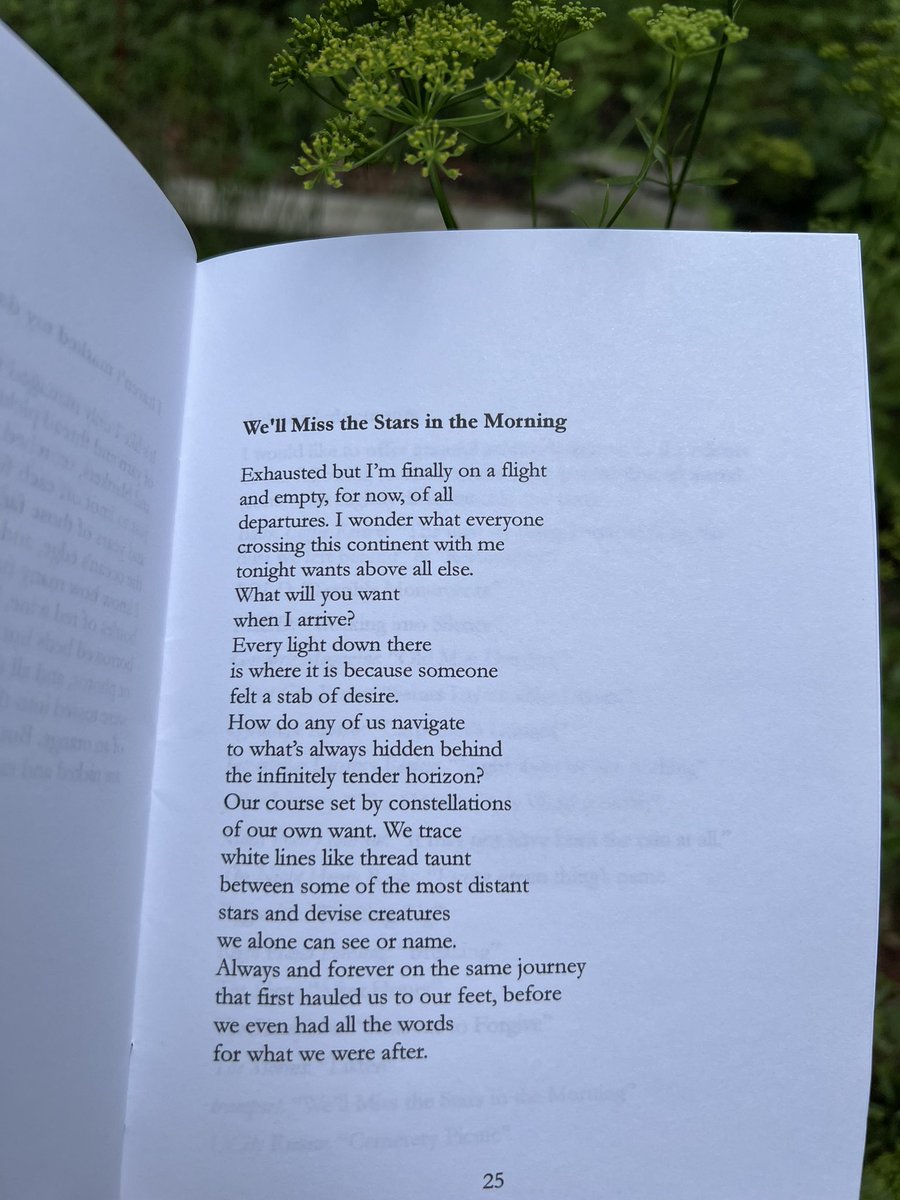 What will you want when I arrive? Every light down there is where it is because someone felt a stab of desire. —Lee Potts, We’ll Miss the Stars in the Morning I just want to take a moment and celebrate this beautiful chap by @LeePottsPoet from Bottlecap Press…