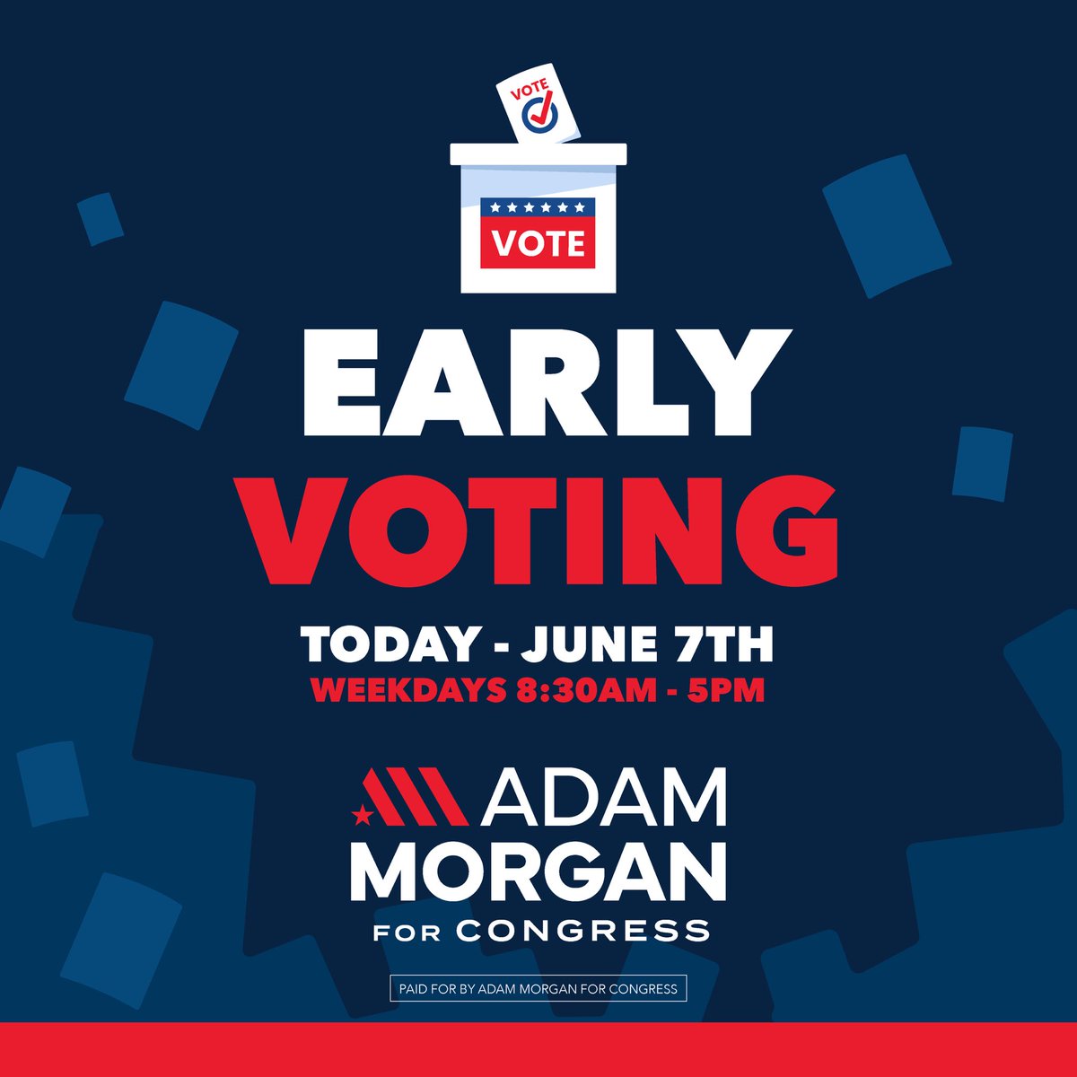 Polls are now open! We are only 14 days from Election Day, and in-person early voting opened just a few hours ago. Vote today for a conservative fighter! See 🧵for locations: