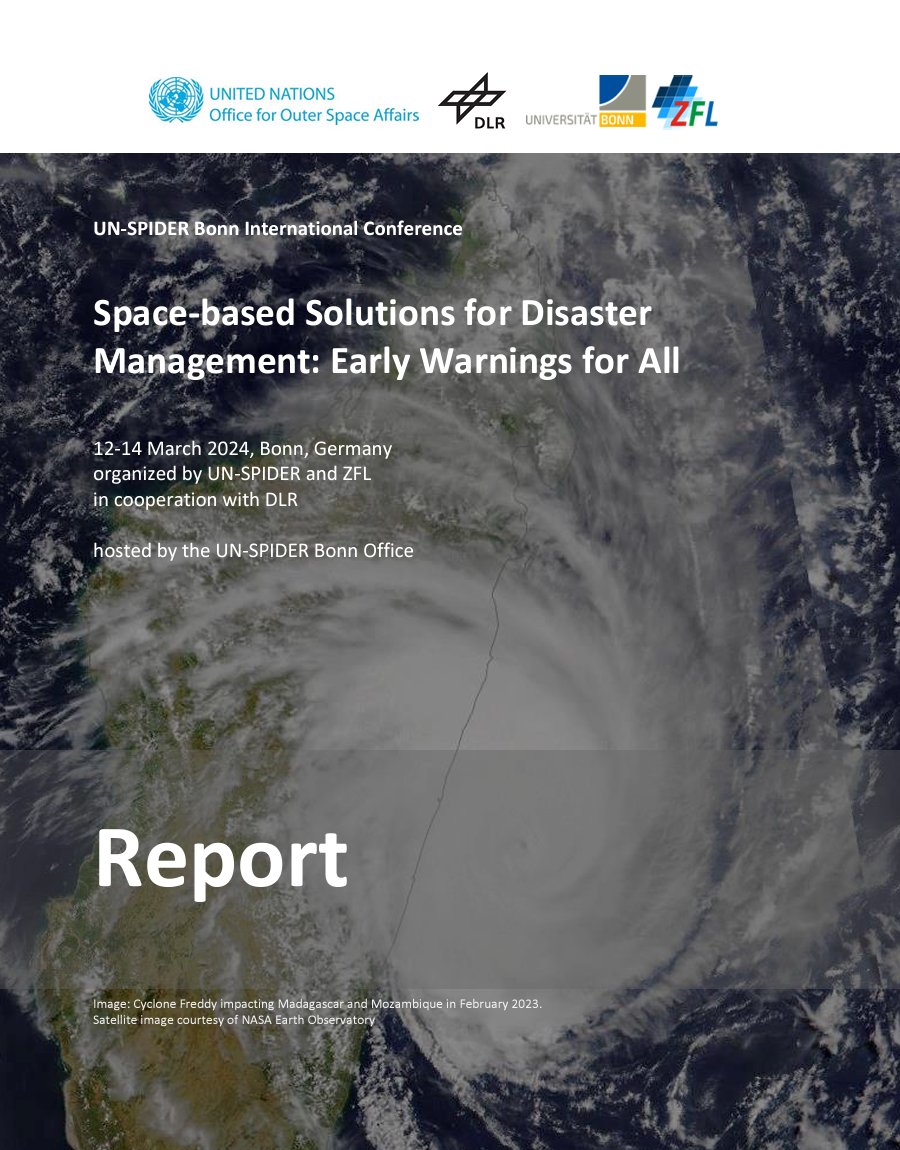 📢 Exciting update from the UN-SPIDER Bonn Conference! 🌍 The latest report highlights innovative technologies and partnerships.

🔗Read more here: un-spider.org/news-and-event… 🌐

#UNSPIDER #DisasterManagement #CapacityBuilding #EW4All