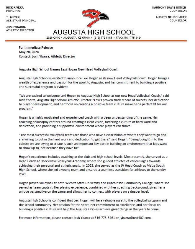 Augusta High Orioles tweet media