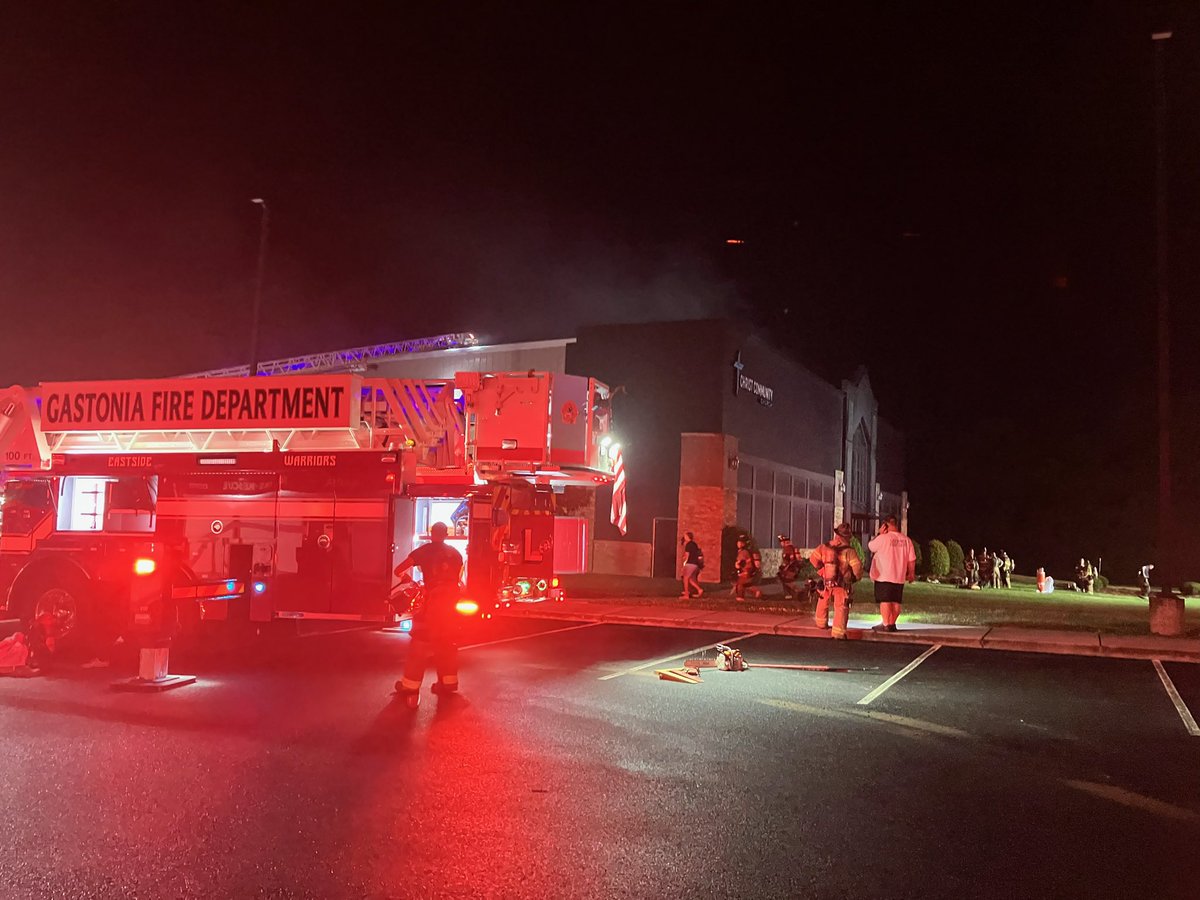 We responded to this structure fire at Christ Worship Center located at 3951 W. Franklin Boulevard in Gastonia late Monday evening. No injuries were reported, the cause of the fire is being investigated by the Gastonia Fire Marshal’s Office. #GFD