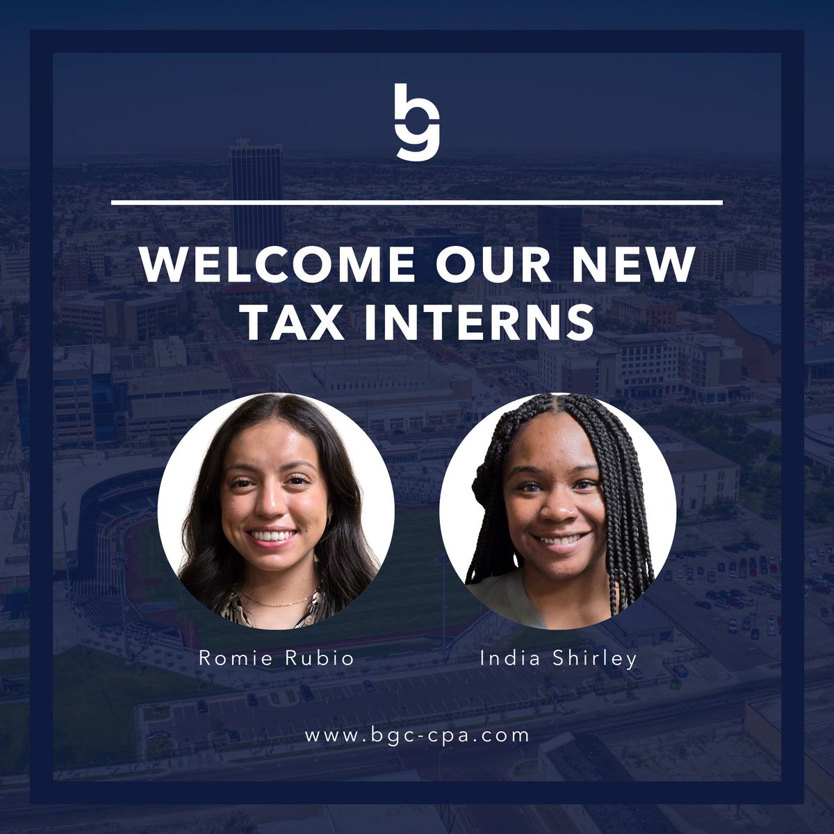 We’re honored to welcome our new tax interns, India Shirley and Romie Rubio, to the Brown Graham family!

Your fresh perspectives and innovative ideas are going to make a huge impact at our Amarillo office.

#newhires #browngraham #welcome