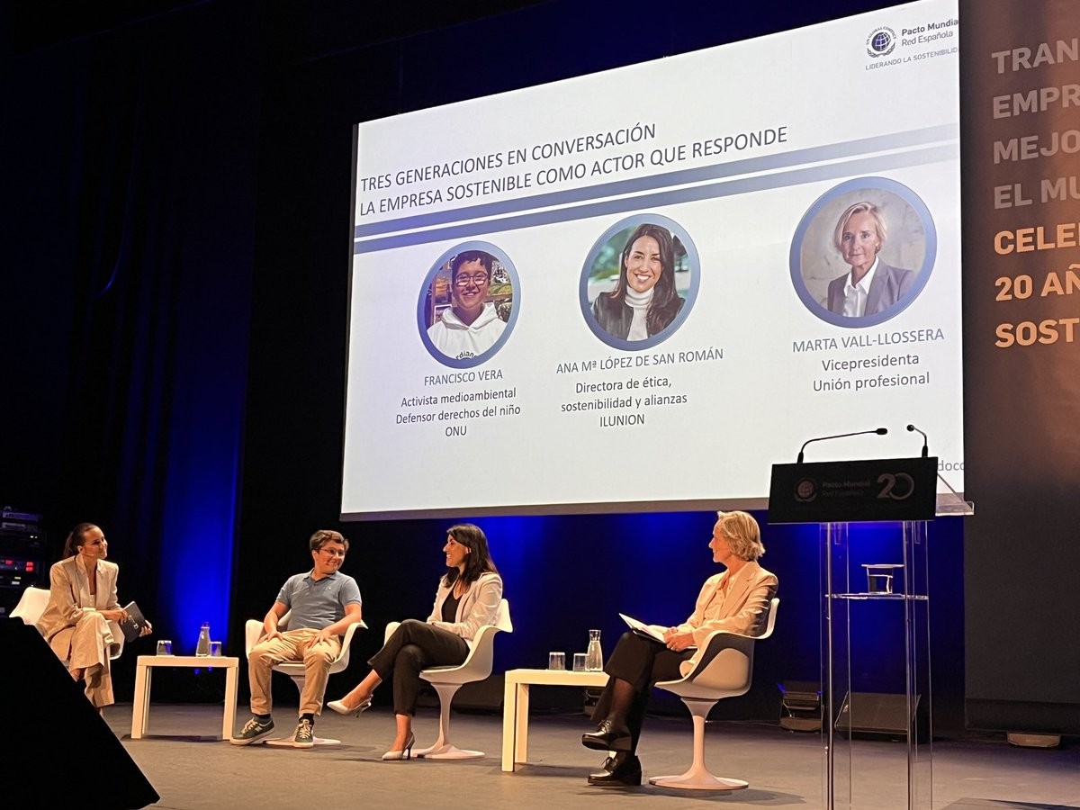 AraceliMaVi's tweet photo. Transformar las organizaciones, pieza clave para mejorar el mundo Marta Vall-Llosera vicepresidenta @UProfesional participa en el 20 aniversario de @PactoMundial donde el papel de las profesiones es esencial para promover los cambios desde la formación en sostenibilidad https://t.co/CEaU44spxd