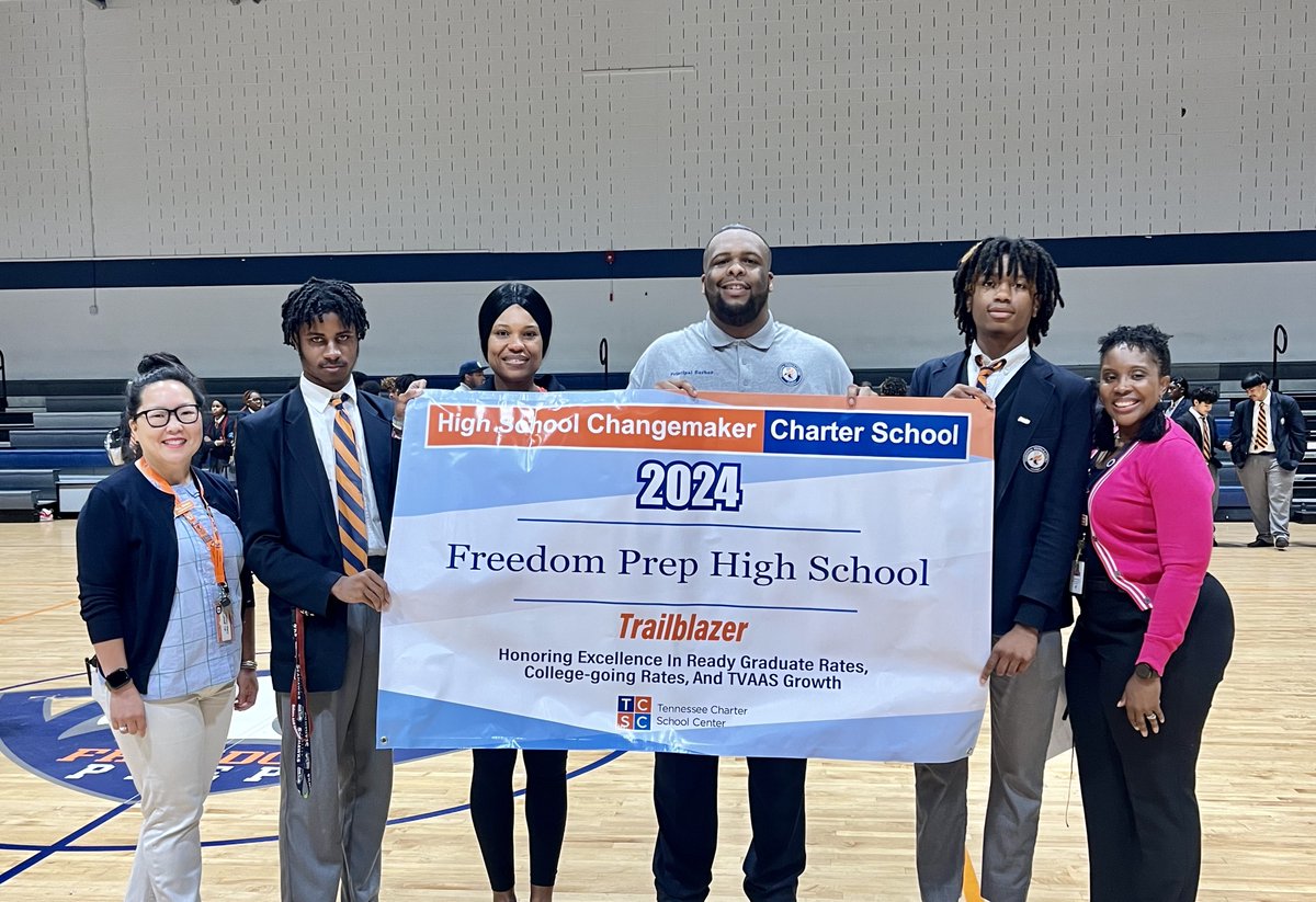 TN Charter School Center (@tncharters) on Twitter photo Big applause to <a href="/FreedomPrepAcad/">Freedom Prep Academy Charter Schools</a> for earning the 2024 Changemaker Charter School Trailblazer Award! Your incredible achievements in enhancing graduation rates, increasing college admissions, and driving TVAAS Growth are exemplary. Keep shining bright!🌟#TnCharters #Excellence Big applause to <a href="/FreedomPrepAcad/">Freedom Prep Academy Charter Schools</a> for earning the 2024 Changemaker Charter School Trailblazer Award! Your incredible achievements in enhancing graduation rates, increasing college admissions, and driving TVAAS Growth are exemplary. Keep shining bright!🌟#TnCharters #Excellence