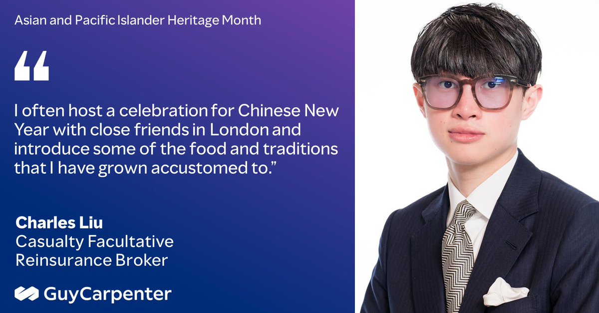 patruno0781's tweet photo. Guy Carpenter’s Charles Liu, Casualty Facultative Reinsurance Broker, enjoys sharing special family dishes and traditions for Chinese New with close friends. #AAPI https://t.co/L3IVyq5xrC https://t.co/1A2tfm9avE