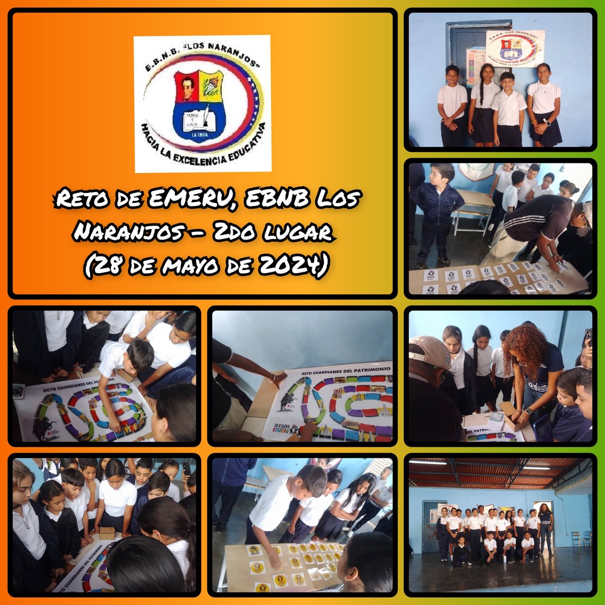 Reto de EMERU, EBNB Los Naranjos - 2do lugar 
(28 de mayo de 2024)
<a href="/NicolasMaduro/">Nicolás Maduro</a> 
<a href="/_LaAvanzadora/">Yelitze Santaella</a> 
@MPPEDUCACION 
<a href="/gracielamarilis/">Graciela Rapisarda</a> 
@CDCECaracas