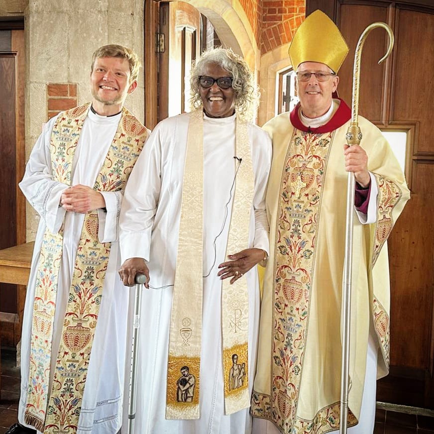 What a lovely photo of @BishopSouthwark with Mother @jean_yearwood and me from our Trinity Sunday celebrations.  Thanks Jane for sharing!