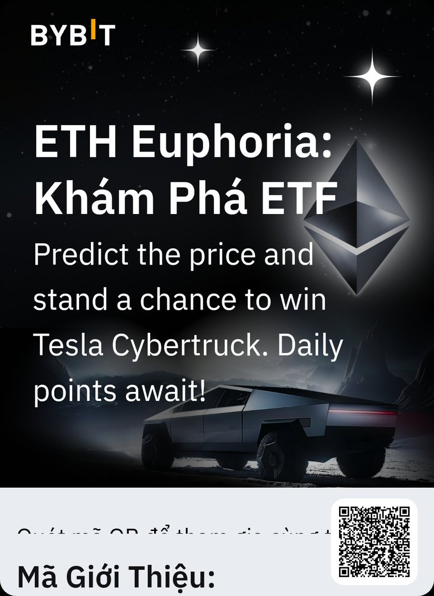 Predict the price and stand a chance to win Tesla Cybertruck. Daily points await! bybitglobal.com/vi-VN/ETHEupho…