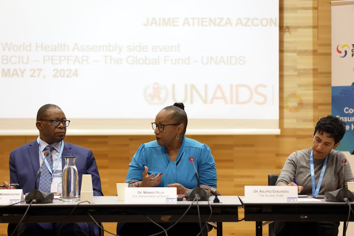 Great discussion at yesterday's #WHA77 side event with @UNAIDS + @GlobalFund

Dr. Mamadi Yilla highlighted @PEPFAR's commitment to  developing a practical roadmap that will ensure long-term sustainability & country leadership of the HIV/AIDS response to 2030 & beyond.