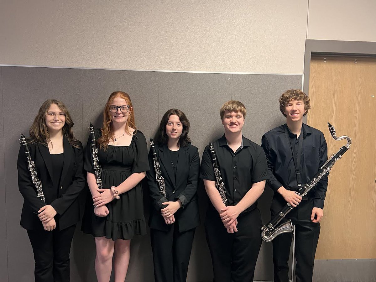 Clarinet Ensemble 1st division (bronze medal for ensembles) Maddie Marks, Marlee Whitson, Chase Williams, Bryson Pounds, &amp; Riley Owens