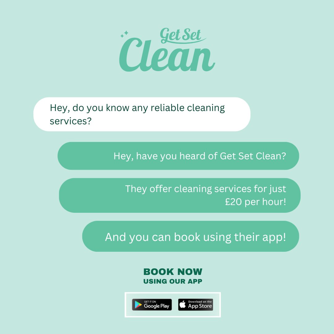 Have you heard?

Book a home clean with the click of a button for just £20 per hour 📲🧽🧼

#GetSetClean #HomeCleaning #BristolCleaners #LondonCleaners #DomesticCleaners #Housekeeping #BedroomCleaning #KitchenCleaning #BathroomCleaning