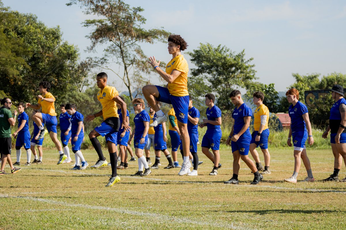 IFAFMedia's tweet photo. Brazil makes its @2024ifafwc debut in Canada next month, becoming the first South American nation to compete in the 6th edition of the tournament. Here's HC Adan Rodrigues' thoughts on the journey ahead. #2024ifafwc @nflbrasil 
https://t.co/KHKfUHID1O https://t.co/4Fh23KMtjQ
