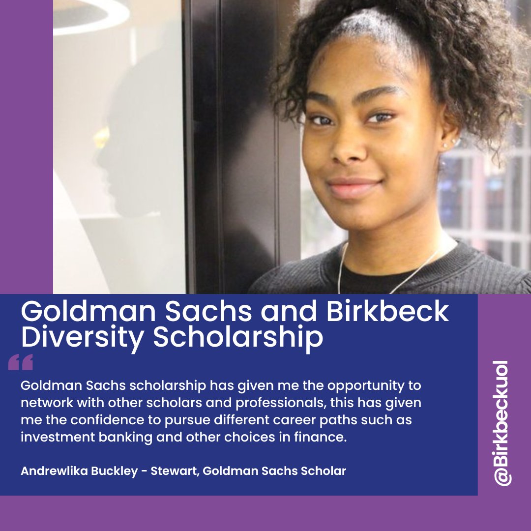 BirkbeckUoL's tweet photo. We're delighted to offer 10 #scholarships of £5,000 per year to Black undergraduate students to increase diversity in Finance, provided by a partnership between Birkbeck and Goldman Sachs! Find out more about eligibility &amp; how to apply: https://t.co/6Al17ZGnP3 https://t.co/1rjUtzYCIi